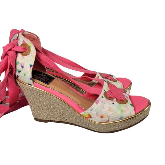 Milly for Sperry 8 Top-Sider Barbiecore Wedge Platform Espadrille Sandals Pink - Picture 1 of 12